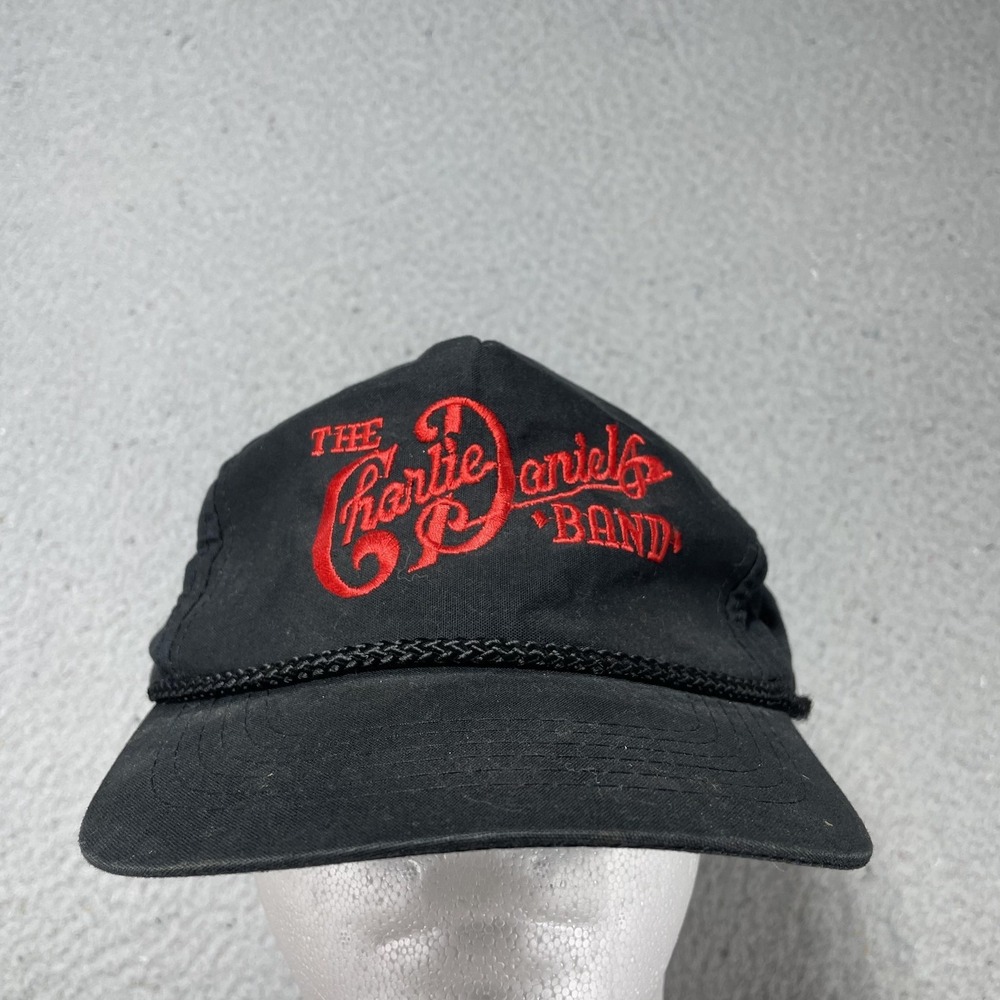 Vintage‎ Youngan Charlie Daniels Band Hat Cap Snap Back One Size Mens Black 80s